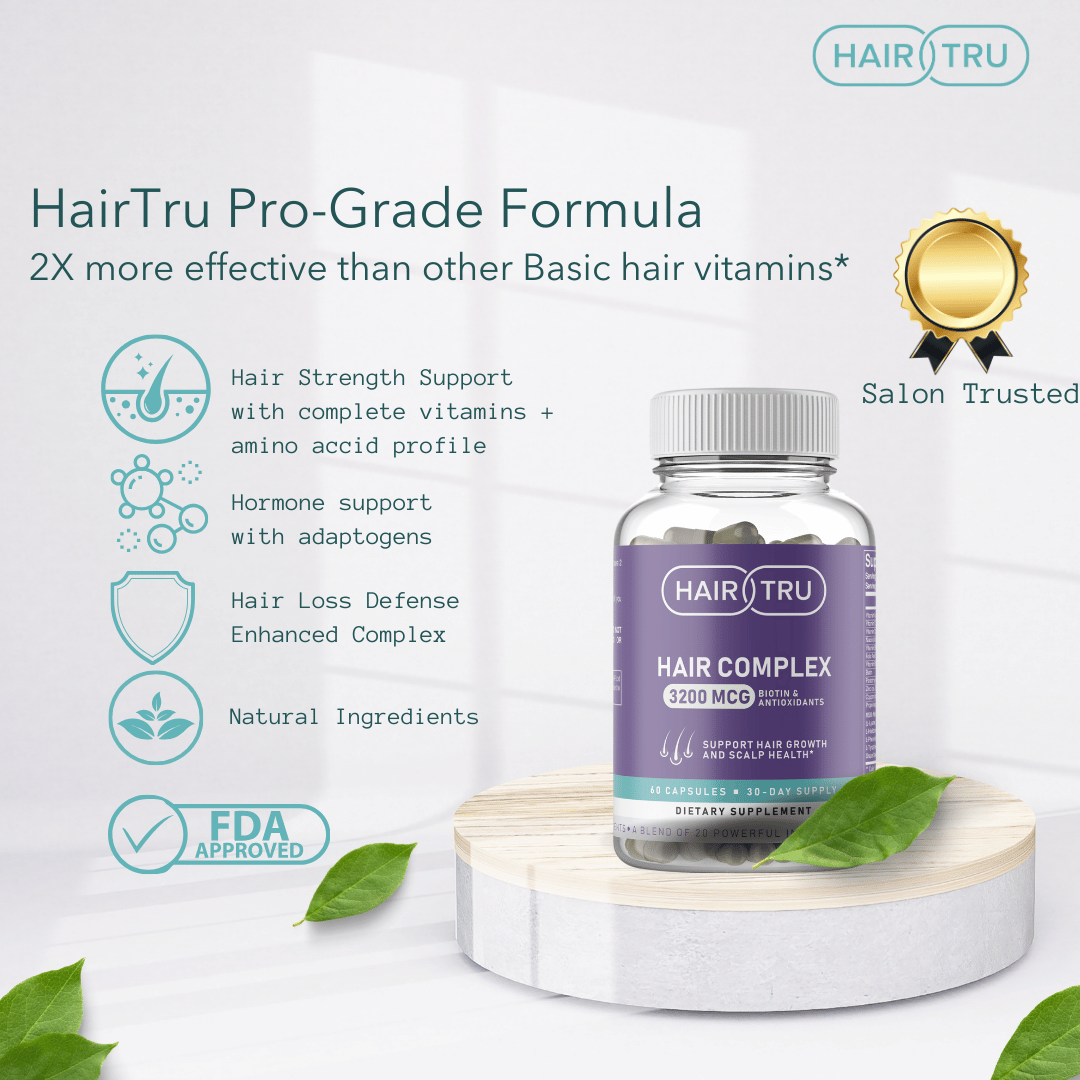 2 Month Supply - HairTru™ 3 in 1 Pro-Grade Vitamins for Hair Growth