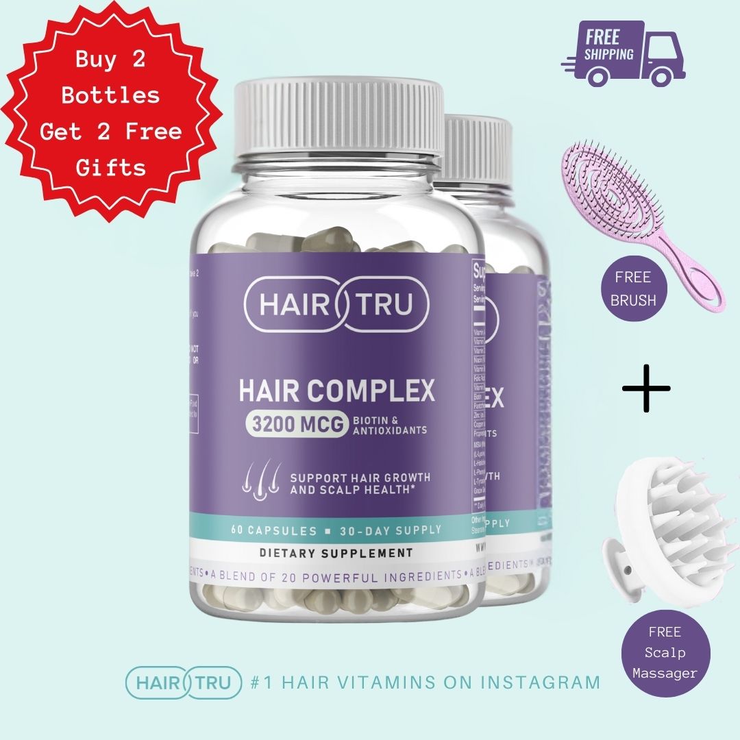 2 Month Supply - HairTru™ 3 in 1 Pro-Grade Vitamins for Hair Growth