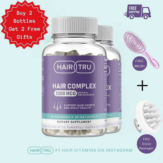 2 Month Supply - HairTru⢠3 in 1 Pro-Grade Vitamins for Hair Growth