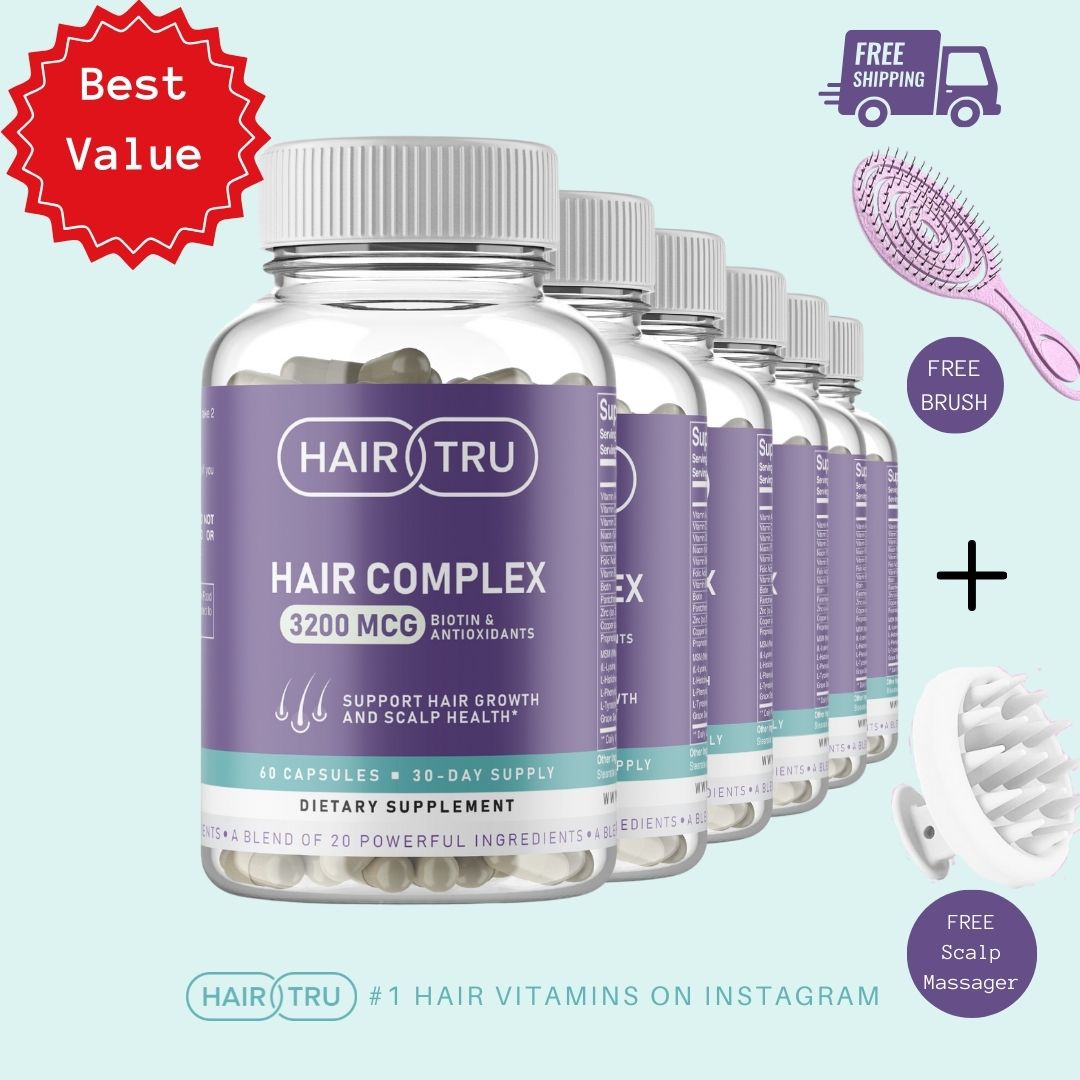 6 Month Supply - HairTru™ 3 in 1 Pro-Grade Vitamins for Hair Growth