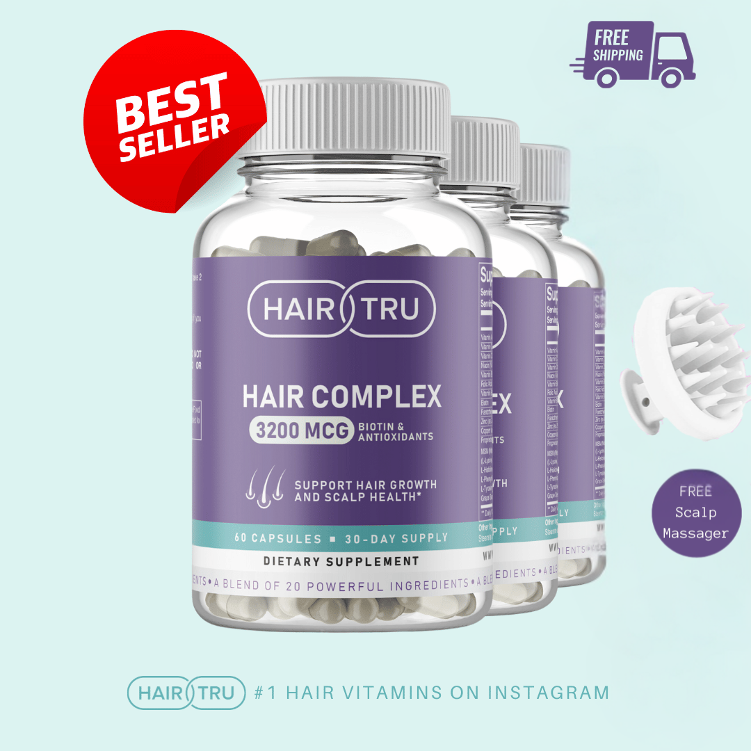 3 Month Supply - HairTru™ 3 in 1 Pro-Grade Vitamins for Hair Growth